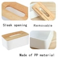 thumbnail image 3 of Cubierta de caja de pañuelos de madera para pañuelos faciales de papel, soporte de caja de pañuelos rectangular de madera, 3 of 5