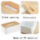 thumbnail image 3 of Funda de madera para caja de pañuelos de papel, soporte rectangular de madera para caja de pañuelos, 3 of 5