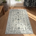 thumbnail image 7 of Wonnitar 3'x5' Boho Tribal Entryway Rug, Washable Area Rug for Kitchen Non Slip Stain Resistant, Low Pile Vintage Oriental Throw Rug for Bedroom Bathroom Laundry Room, Light Gray, 7 of 7