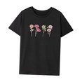 thumbnail image 3 of Camiseta de verano para mujer, camiseta básica con cuello redondo, para viajes, caminar, ir al trabajo S, 3 of 7