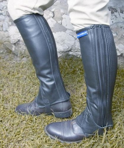 washable Leg chaps Stripe for children black elastic Short chaps children Stripe Minichaps riding boots 