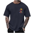 thumbnail image 3 of Momasggi Big and Tall Graphic T-Shirts for Men Summer Short Sleeve Tops Oversized Crew Neck Tshirts Loose Casual Beach Vacation Tees Navy 3XL, 3 of 5