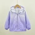 thumbnail image 2 of Atogsazn Kids Girls Fleece Lined Jacket Children's Zip Up Long Sleeve Hooded Jackets Lightweight Winderbreaker Coat 03-Purple 11-12 Years, 2 of 9