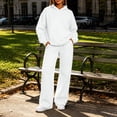 thumbnail image 2 of JOANKDMI 2 Piece Women Sweatsuits Long Sleeve Pullover Hoodie and High Waisted Wide Leg Pants Matching Lounge Sets Cozy Fall Trendy Outfits Casual Activewear Tracksuits, 2 of 8