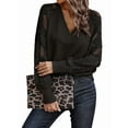 thumbnail image 3 of Womens Long Sleeve Shirts V-Neck Lace Tops Business Casual Blouses Tee Trendy Fall Fashion Outfits Clothes Black XL, 3 of 7