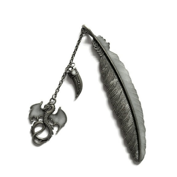 Glow in the Dark Bookmark Luminous Book Marker Creative Feather Dragon Book Page School Office Stationery Boy Girl Gift