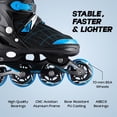 thumbnail image 4 of Konex Patins en Ligne à 4 Roues / Chaussures de Patinage à Roulettes à Roues en Pu Réglables pour Garçons et Filles (Très Très Grand, 43-45, Bleu) Stables et Rapides : Profitez de la Stabilité et de la Vitesse avec des Composants de Haute Qualité, 4 of 5