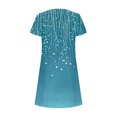 thumbnail image 4 of Vetsdori Womens Summer Mini Dresses Short Sleeve Sundress Floral Print Party Casual Beach,Crew Neck Dress for Ladies Mujer, 4 of 5