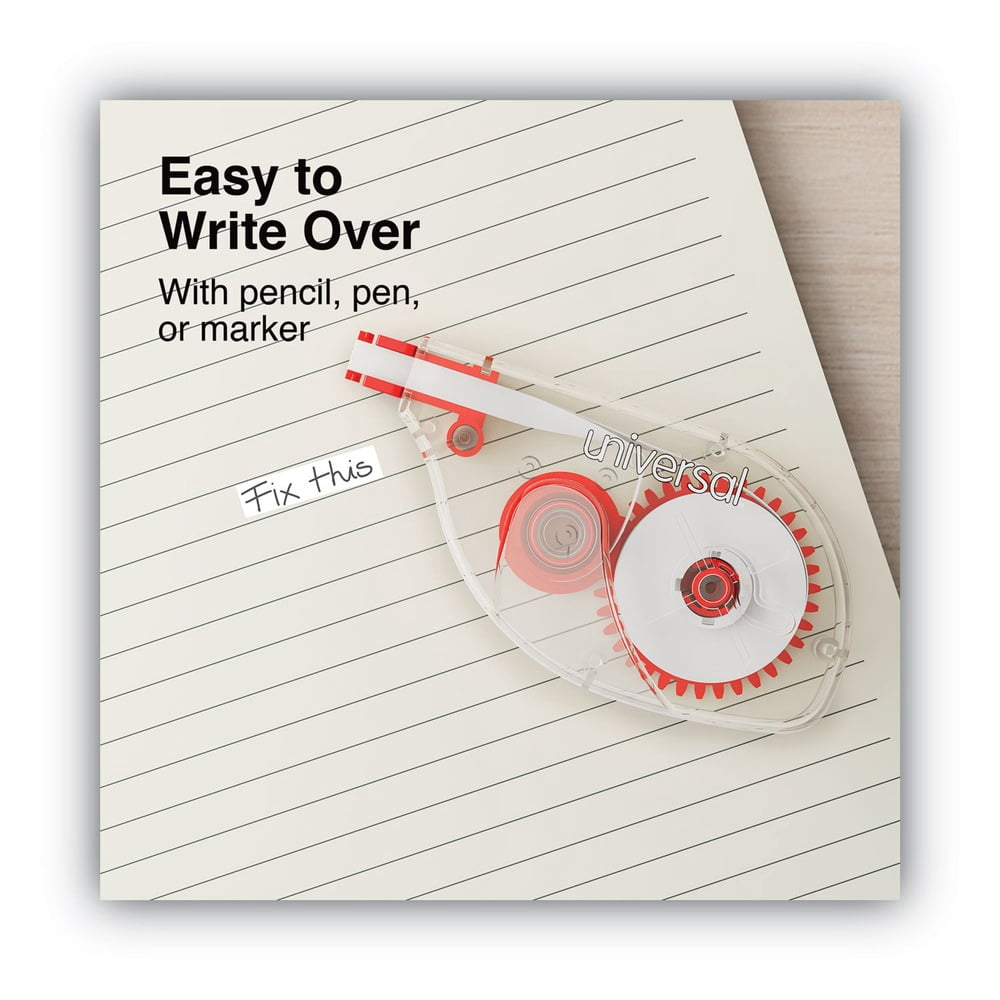 Universal Side-Application Correction Tape, Non-Refillable, 1/5" x 393", 10/Pack -UNV75612