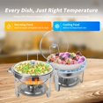 thumbnail image 4 of 4 Pack 5QT Chafing Dish Buffet Set , Stainless Steel Chafing Dishes for Buffet with Glass Lid & Holder, Round Chafers and Buffet Warmers Sets for Parties, Events, Wedding,, 4 of 9