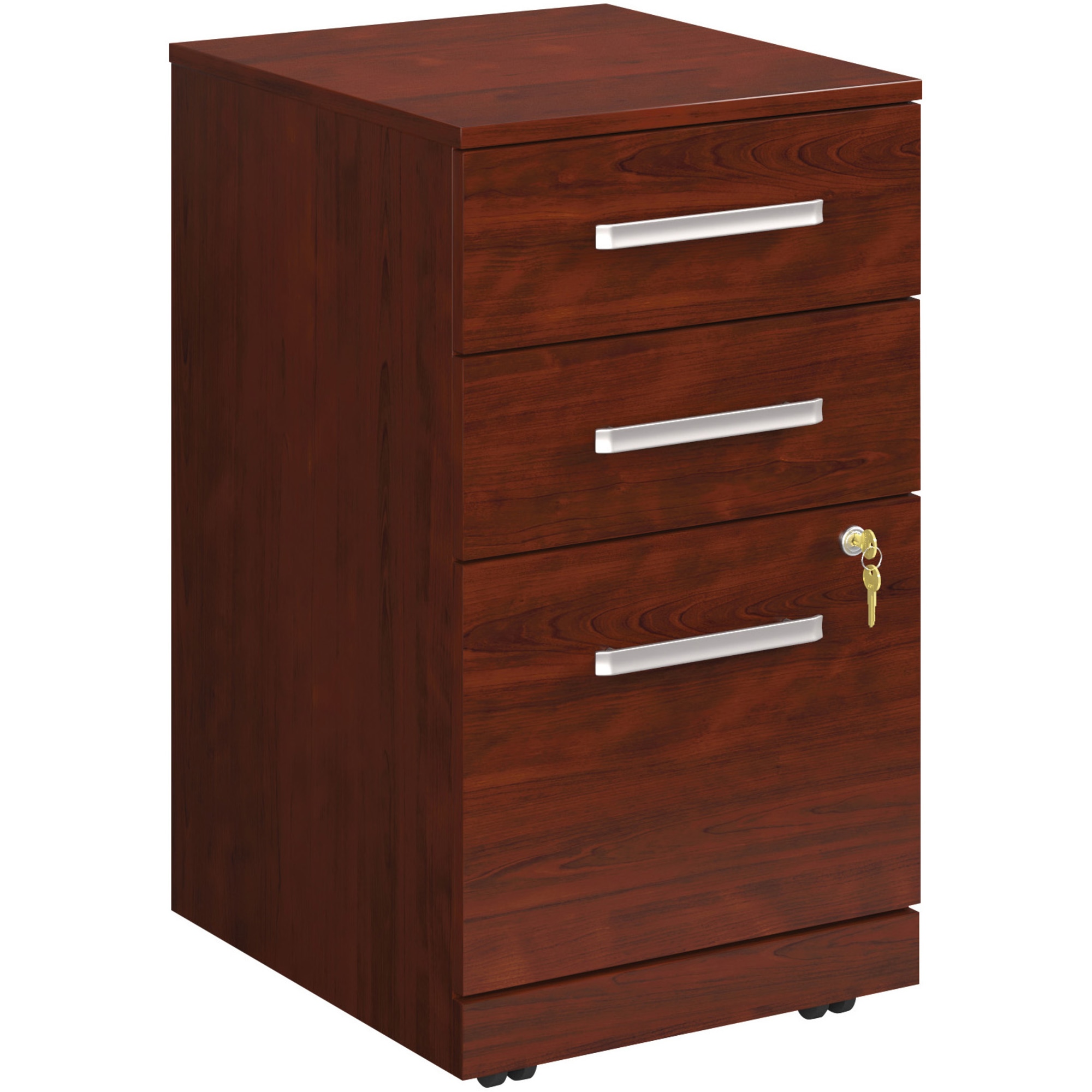 Sauder Affirm 72" x 24" Desk Shell/Lateral File/Two 3-Drawer Mobile Files Cherry - image 5 of 8