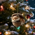 thumbnail image 3 of Forest Animal Acorn Ornaments Cozy Forest Christmas Ornaments Pine Cone Animal Decoration Woodland Creature Figurine 2D Acrylic Cute Hanging Ornament Home Party Décor, 3 of 6