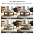 thumbnail image 6 of 36'' Wide Round Ottoman Large Coffee Table with Storage Tufted Wood Legs Home Living Room Linen, 6 of 8
