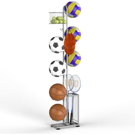 7 Tier Basketball Ball Storage Rack Freestanding Basketball Holder Garage Ball Storage Sport Organizer Rack with Basket for Volleyball Football Basketball Indoor/Outdoor 7 Tier Basketball Ball Storage Rack Freestanding Basketball Holder Garage Ball Storage Sport Organizer Rack with Basket for Volleyball Football Basketball Indoor/Outdoor