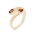 thumbnail image 1 of LBG British Made 14k Rose Gold Natural Garnet Womens Band Ring - 33 size options - 11.5 - 33 size options - Sizes 4 to 12 Available, 1 of 6
