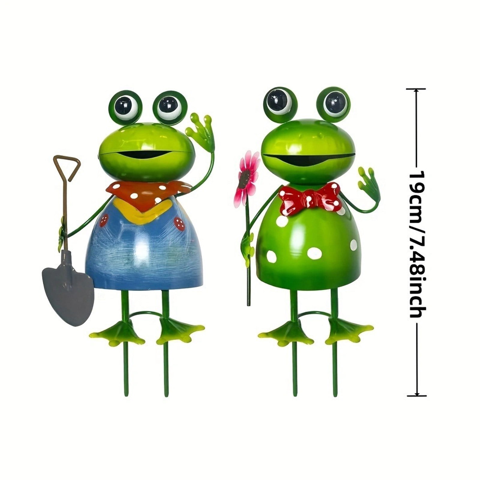 Frogs Garden Sculptures Durability Iron Outdoor Decoration for Yard Patios Lawns Gift for Mom Grandma