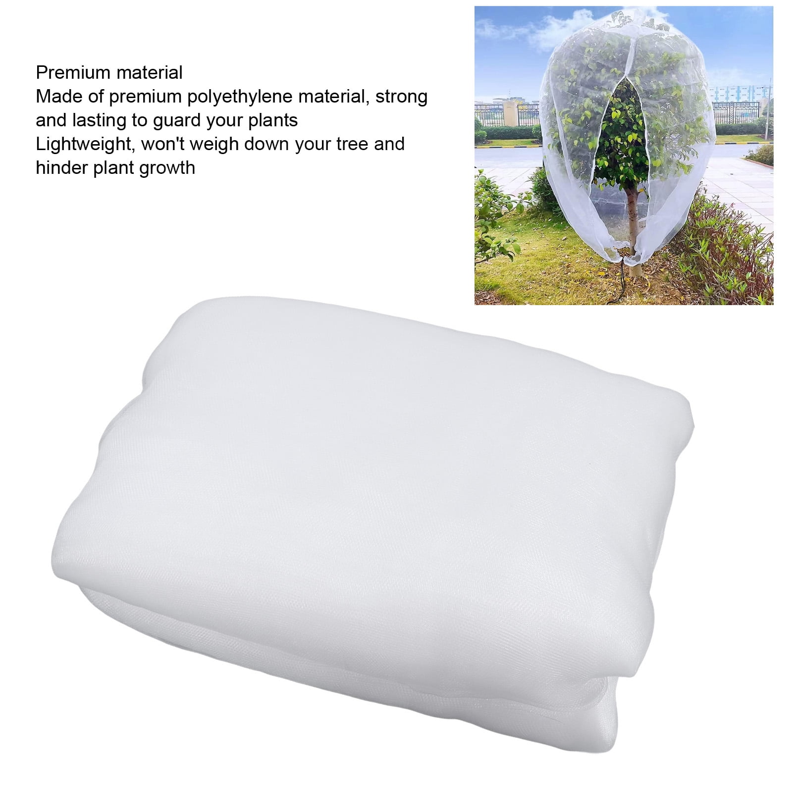 Fine Mesh Garden Netting, Protect Fruit Trees  Plants From Birds, Insects,  Small Animals, Drawstring
