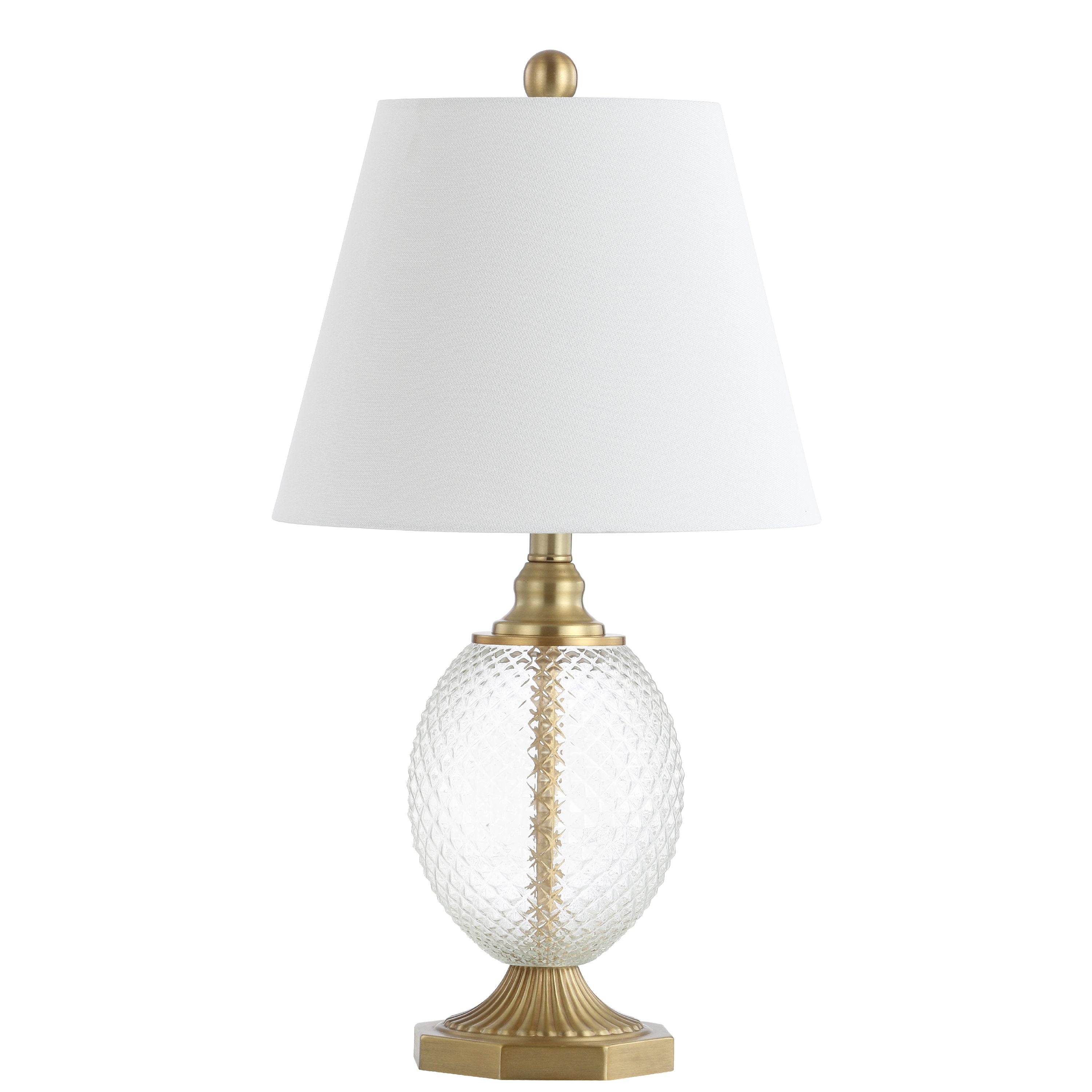Safavieh Kaiden Modern Abstract 24 in. H Table Lamp, Clear/Brass Gold