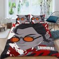 thumbnail image 2 of Cartoon 3 Piece Bedding Set Blue Eye Samurai Comforter Set Cute Duvet Cover Sets Super Soft Girls Bedding Set Kids Bedroom Gifts,1 Duvet Cover with 2 Pillowcases Twin, 2 of 6