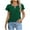 Green, variant on YUGYXL Women Tops Dressy Casual Business Work Blouse Short Ruffle Sleeve Pleated Keyhole Neck Cute Summer Shirts Green XXL