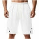thumbnail image 1 of Hombres Carga Pantalones Cortos con Bolsillos, Color Sólido Casual Gran Bolsillo Botón Cordón Elástico-Cintura Mitad de Carga, 1 of 7