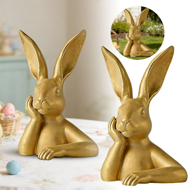 Easter Bunny Figurine Cute Rabbit Home Desktop Ornament For Holiday Tabletop Display And Festive Giving