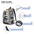 thumbnail image 5 of Daiia Exotic Blue Cat Vintage Canvas Backpack for Men and Women ,Hiking Backpack,Travel Laptop Bag for School,Large Capacity Backpack-Small, 5 of 8