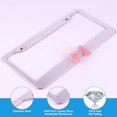 thumbnail image 3 of Monebena 2PCS Bling License Plate Frame for Women, Premium Stainless Steel Rhinestone License Plate Holder,Handmade Glitter Crystal Diamond Girl Lincense Plate Tag Cover,Bedazzled Sparkly M01, 3 of 7