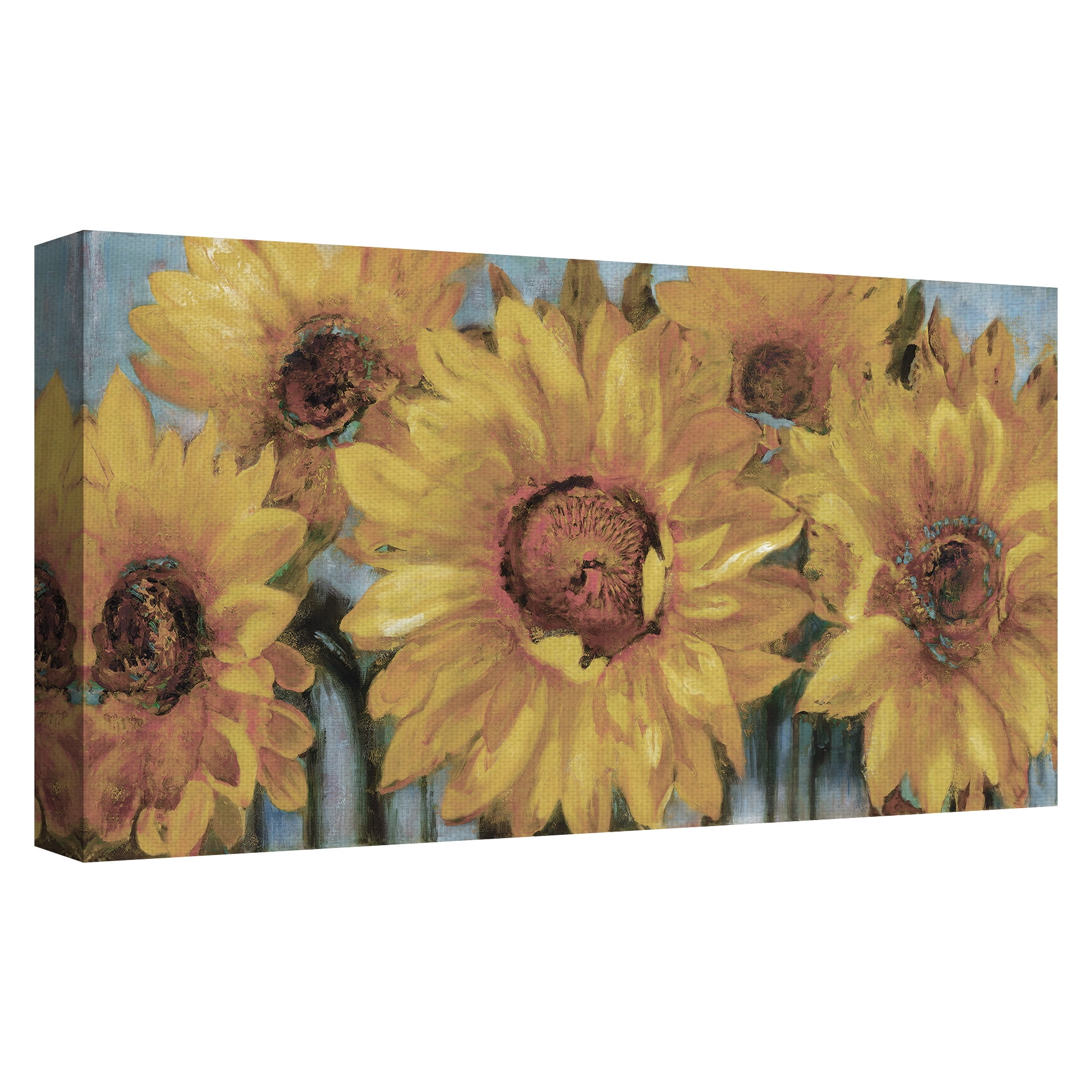 Masterpiece Art Gallery Sunburst I Soft Sunflowers By Sandy Doonan Canvas Art Print 17" x 34"