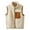 Khaki, variant on JSGEK Winter Fleece Zip-Up Vest Stand-up Collar for Kids Thickened Lined Comfortable Soft Breathable Casual Jacket for Daily Travel Birthday Party 3-17 Years Gray 16-17Years