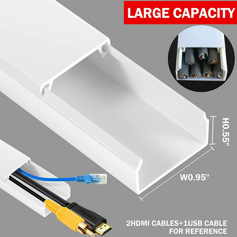 Cable Concealer, Cord Cover Raceway Kit, Wire Cover For Mount Tv, Cable  Hider Channel Office