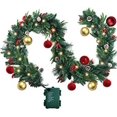 thumbnail image 1 of POINTERTECK Guirlande de Noël 9 Pieds - Décorations Extérieures Guirlande Pré-Éclairée avec Cône de Pin Argenté, Boules de Noël aux Baies Rouges, Lumières à Piles pour Cheminée, Porte, Fenêtre, Escaliers, 1 of 6