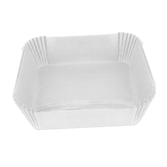 Disposable Paper Liners, Non Stick Heat Resistant Square Baking Inserts Liner for Grilling Microwave Oven Party , White 25Pcs, 16x16x4.5cm