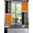 thumbnail image 2 of Orange Black Sheer Curtains 45 Inch Length 2 Panels Set for Living Room/Bedroom, Farmhouse Striped Modern Abstract Art Kitchen Curtains Grommet Semi-Sheer Curtains Drapes Window Treatments 42"x45"x2, 2 of 7