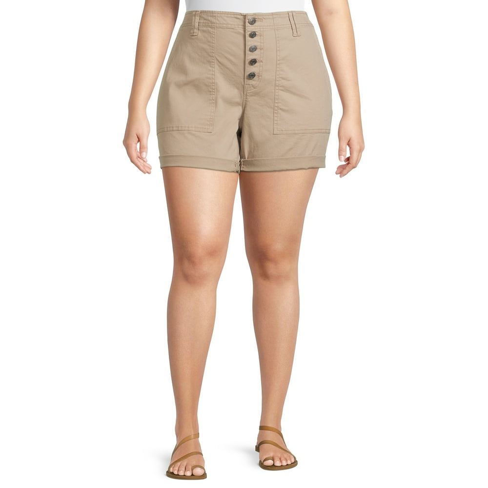 Terra & Sky - Terra & Sky Women's Plus Size Utility Shorts - Walmart ...
