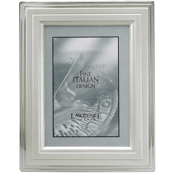 CLASSY stepped motif in brushed and polished silver - 4x6