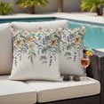 thumbnail image 5 of White Yellow Daisy Pillow Covers 2 Pack Vintage Eucalyptus Leaves Lavender Spring Pillowcase Waterproof Outdoor Throw Pillow Cover for Patio Garden Square Cushion 18”x18”, 5 of 9