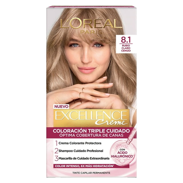 Tinte para cabello L'Oréal Imédia Excellence creme 8.1 rubio claro cenizo