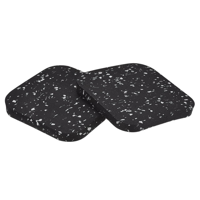 Unique Bargains Tapis de Course-3.9'x3.9' Équipement d'Exercice pour Protection des Sols Réduction de Bruit, Noir Blanc 2 Pack