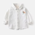 thumbnail image 2 of Curuila Toddler Child Boys Shirt Long Sleeve Cartoon Print Lapel Button Down Shirts For Boys Everyday Wear Comfort Tops White Size 3-4 Years, 2 of 4