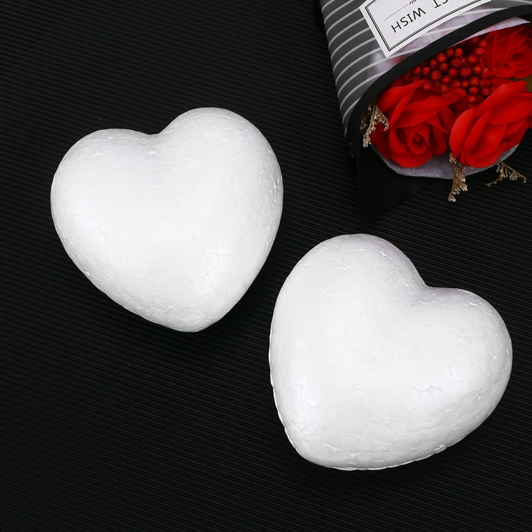  10pcs Craft Foam Hearts Heart-Shaped Polystyrene Foam Ball Polystyrene  Foam Heart for Arts Craft Use DIY Ornaments Wedding Decorations 6cm (White)  : Arts, Crafts & Sewing