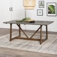 thumbnail image 2 of Walker Edison Brennan 72" Modern Solid Pine Wood Dining Table in Gray/Brown, 2 of 10