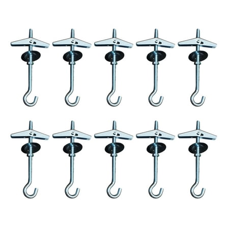 

HOMEMAXS 10 Pcs M5 10KG Carbon Steel Plasterboard Ceiling Wall Spring Toggle Hook Bolts Hanger Wall Fixing Anchors Hook