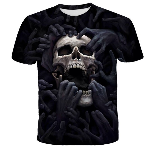Summer 3D Printing Skull T Shirt For Chiidren Streetwear Hip Hop Trend Personality Punk Tops Harajuku Leisure Top Tees12T Gong Bohan LED