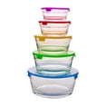 thumbnail image 1 of Set de 5 Contenedores de Vidrio con Tapa Multicolor, Set Recipientes Almacenadoras de Alimentos, Conserva y Organiza con Estilo, 1 of 10