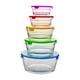 thumbnail image 1 of Set de 5 Contenedores de Vidrio con Tapa Multicolor, Set Recipientes Almacenadoras de Alimentos, Conserva y Organiza con Estilo, 1 of 10