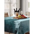 thumbnail image 6 of Teal Gray Table Cloth, Modern Oil Painted Art Abstract Geometric Waterproof Tablecloth for Rectangle Tables, Reusable Washable Fabric Table Cover for Restaurant Kitchen Dining Tables 52"x70", 6 of 6