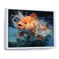 thumbnail image 2 of Designart "Catching Colorful Fish" Sports Floater Framed Wall Art Print, 2 of 7