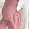 thumbnail image 3 of Women's Maternity Corduroy Sleeveless Overalls Fall Adjustable Strap Cuffed Ankle Fashion Casual Pregnancy Jumpsuit S-XXL, 3 of 7