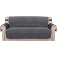 thumbnail image 1 of Sofa Covers Couch Covers 3 Seat Sofa Protector Cover Quilted Thick Velvet Plush for Dogs Pets with Non-Slip Two Elastic Straps on Back and Bottom (Seat Width: 70", Grey), 1 of 7